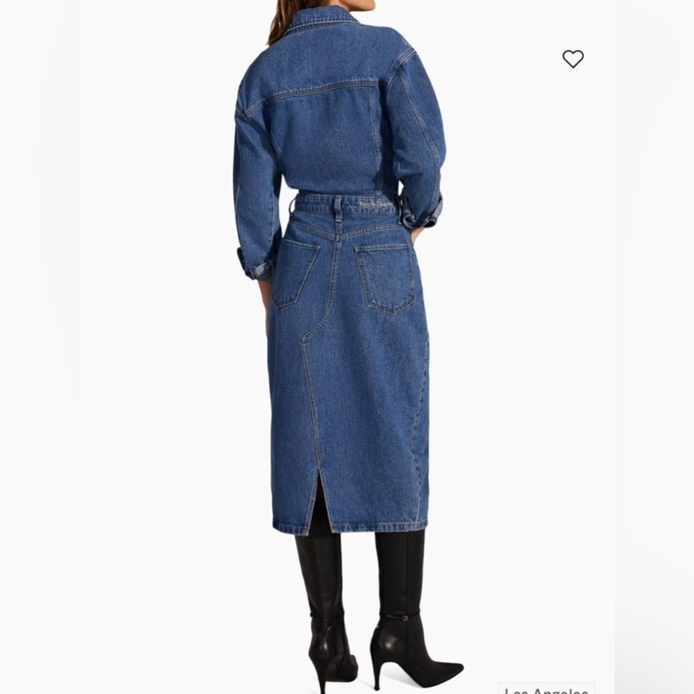 NWT Favorite Daughter The city dress blue midi denim dress size 29/8 Western - Picture 2 of 10